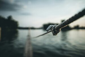 a rope tied to a dock